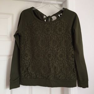 Lauren Conrad Lace Front Tie Back shirt